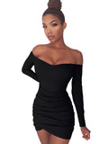 Plain off-Shoulder Women's Bodycon Dress