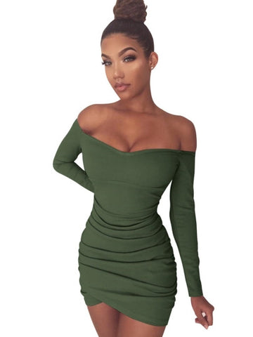 Plain off-Shoulder Women's Bodycon Dress