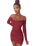 Plain off-Shoulder Women's Bodycon Dress