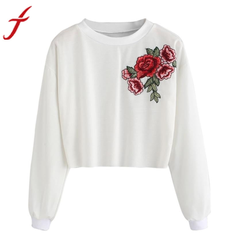 Embroidery Rose Applique tops