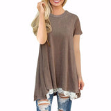 Ladies Casual Lace Short Sleeve