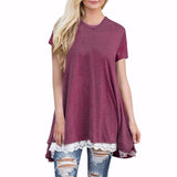 Ladies Casual Lace Short Sleeve