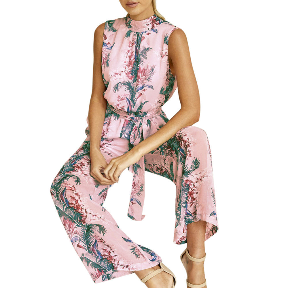 Chiffon Floral Printed Backless Playsuit