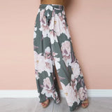 Women Flower Print  Wide Leg Pants