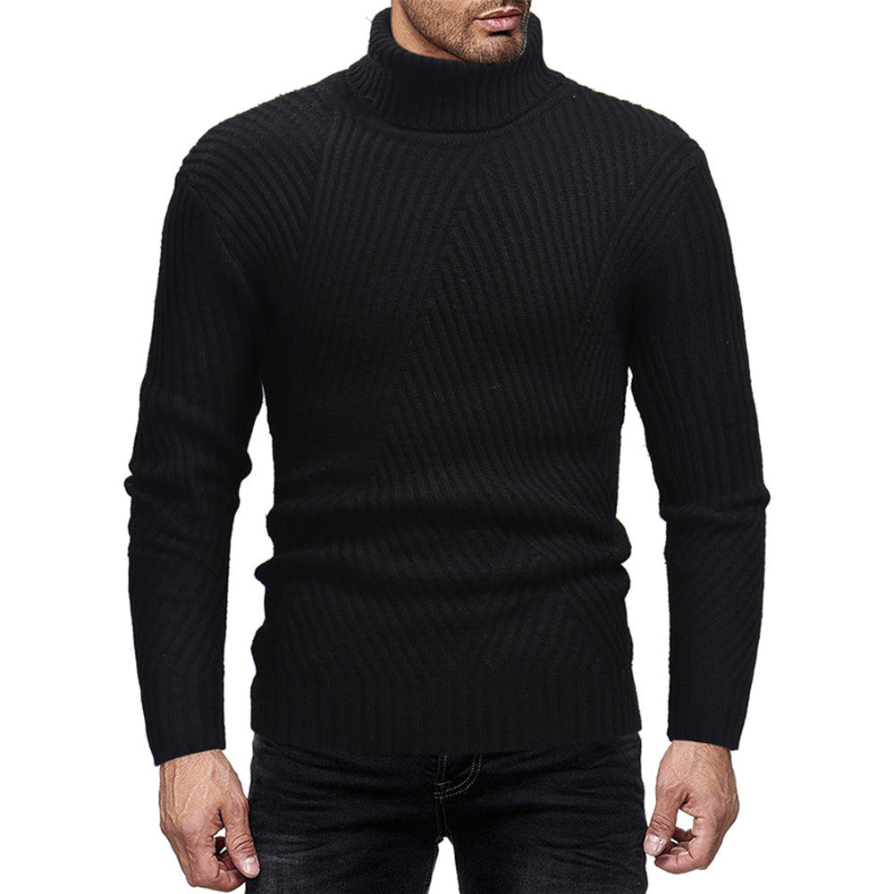 Winter High Collar Elastic Knitted Sweater